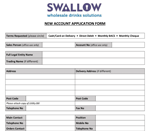 Trade Account Application Form
