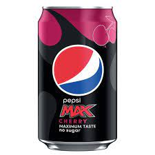 CHERRY PEPSI MAX CANS 330ML