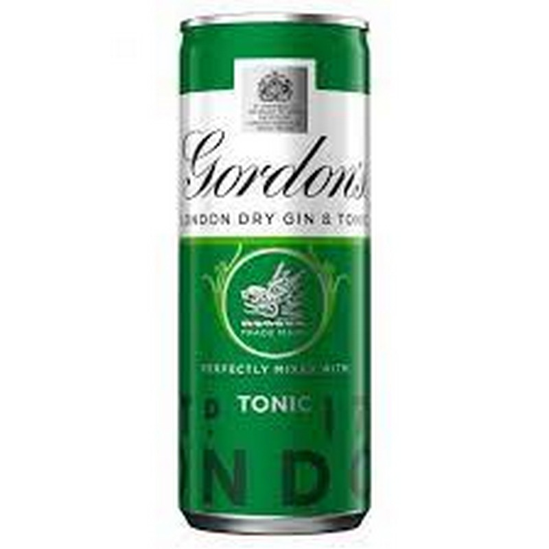 GORDONS GIN & TONIC CANS 12 X 250ML