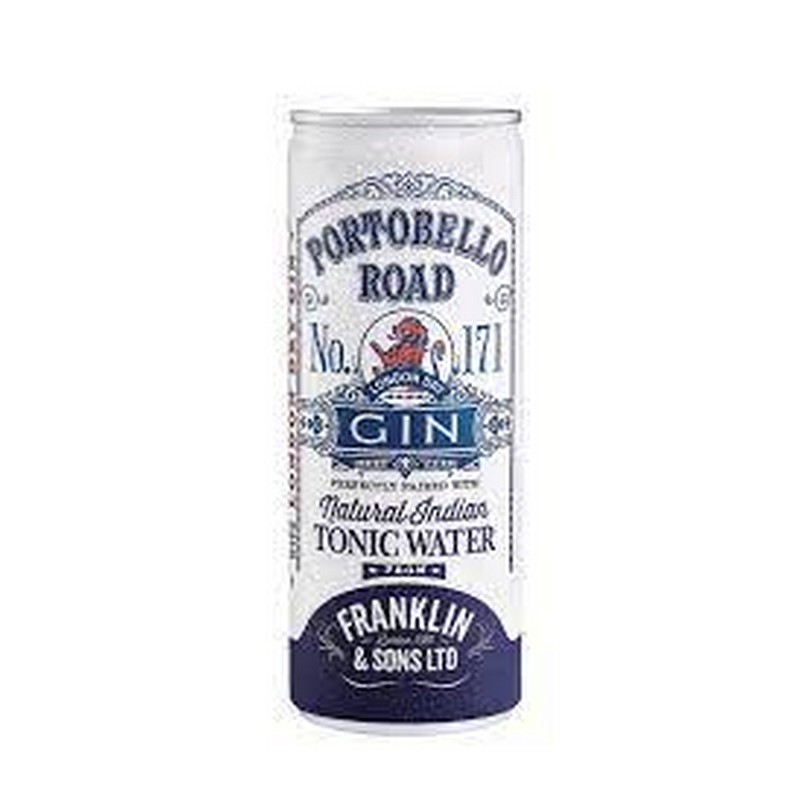 FRANKLINS TONIC & PORTOBELLO RD GIN 12 X 250ML CAN