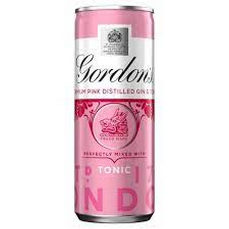 GORDONS PINK GIN & TONIC 12 X 250ML CANS