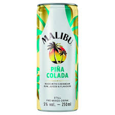 MALIBU & PINA COLADA CANS 12 X 250ML