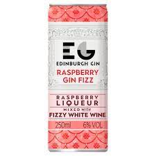 EDINBURGH GIN & RASP FIZZ CANS 12 X 250ML