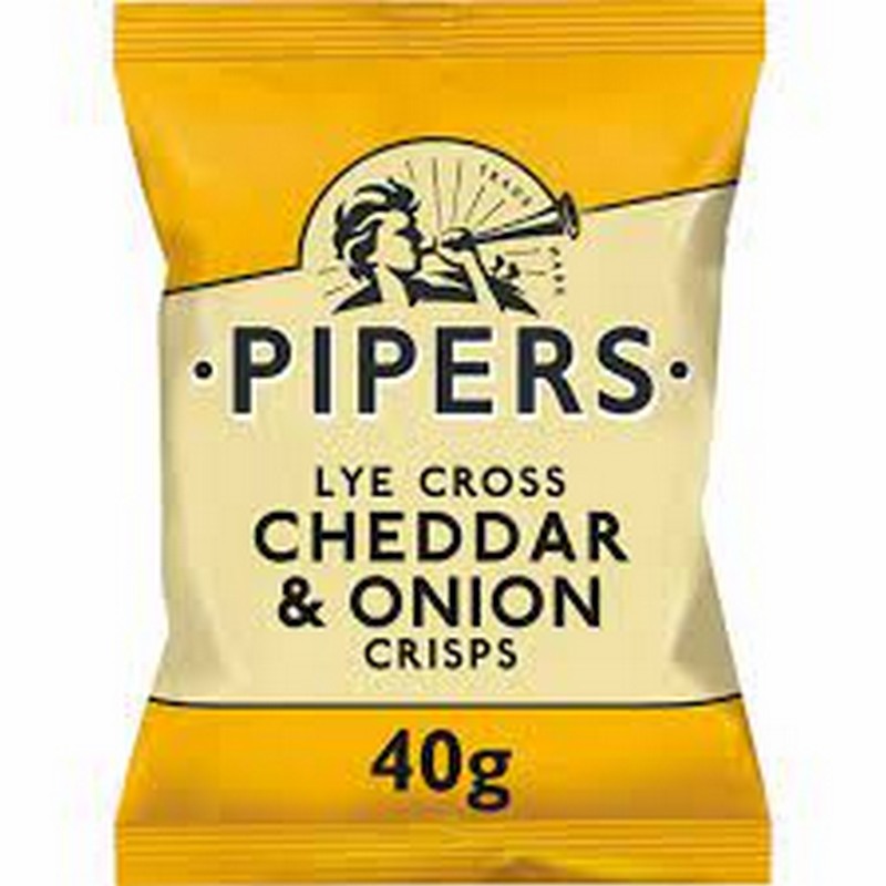 PIPERS CHEESE & ONION CRISPS 24 X 40G