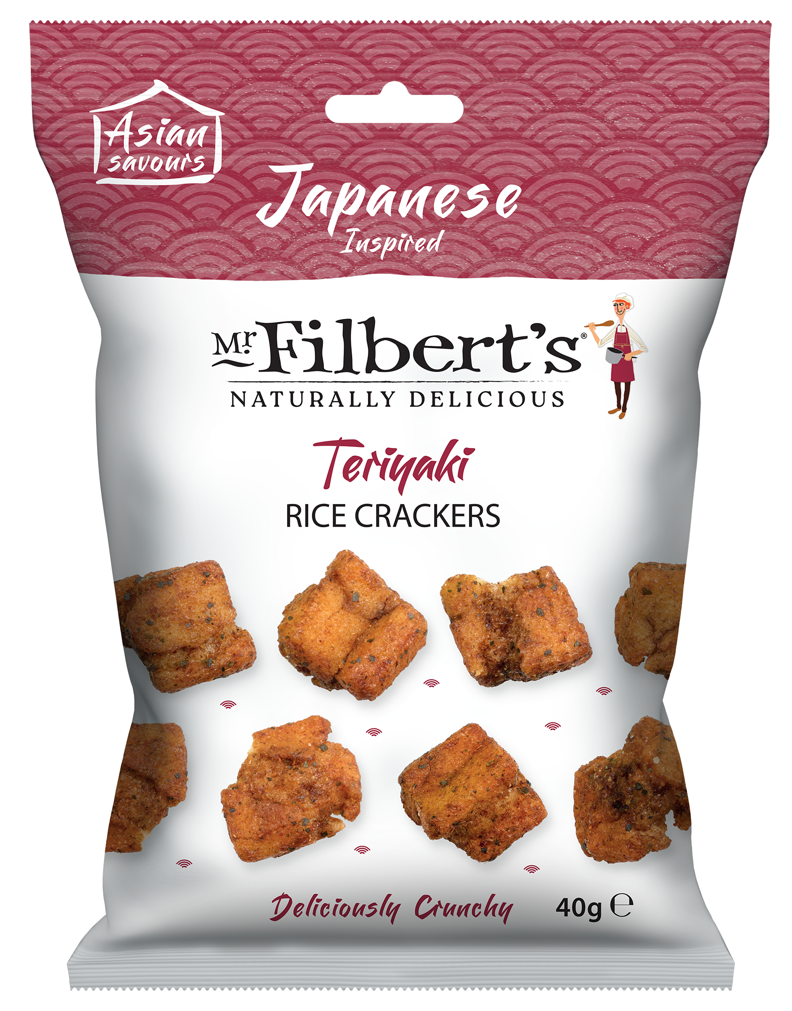 FILBERT'S TERIYAKI CHILLI RICE CRACKER 16 X 40G