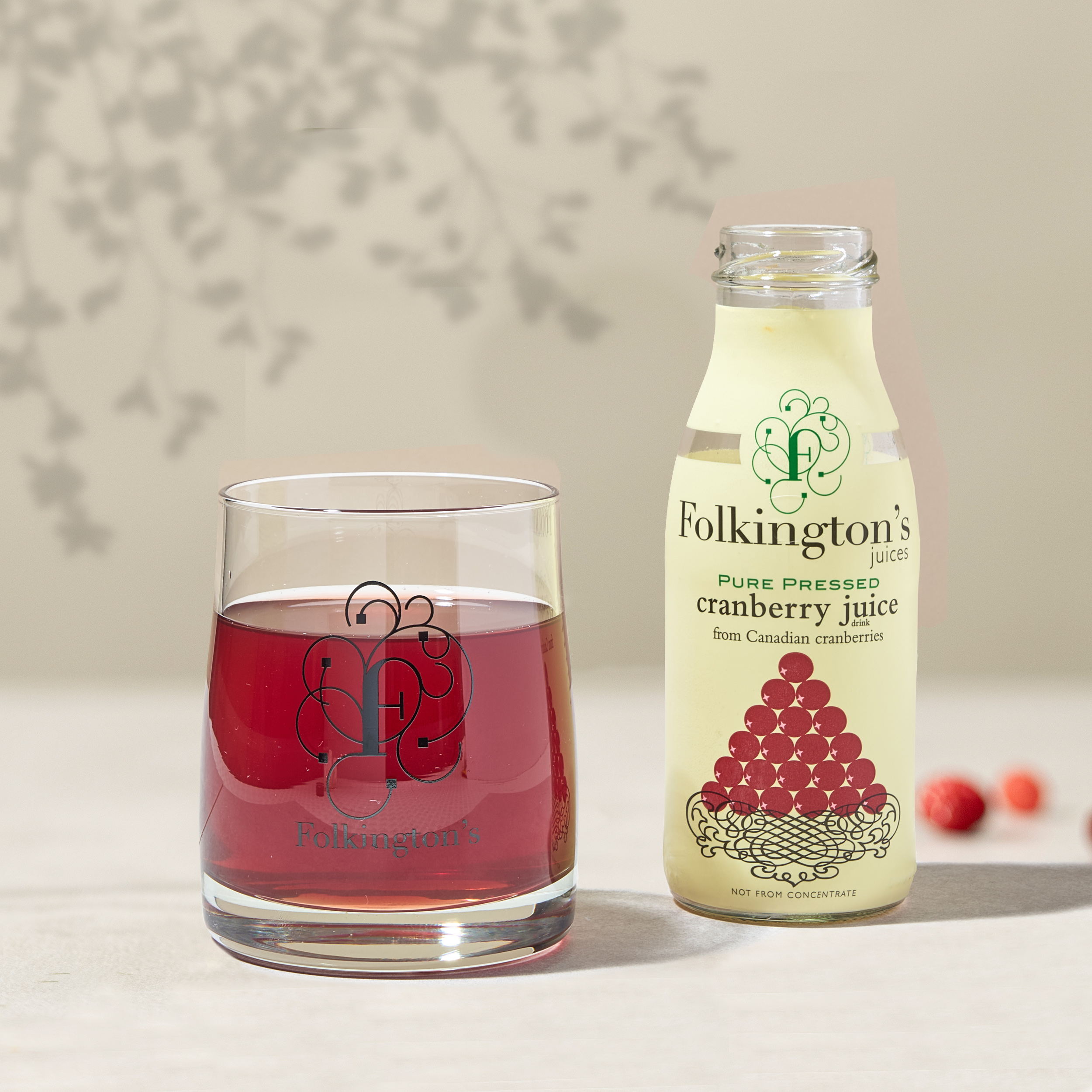 FOLKINGTONS CRANBERRY JUICE 12 X 250ML