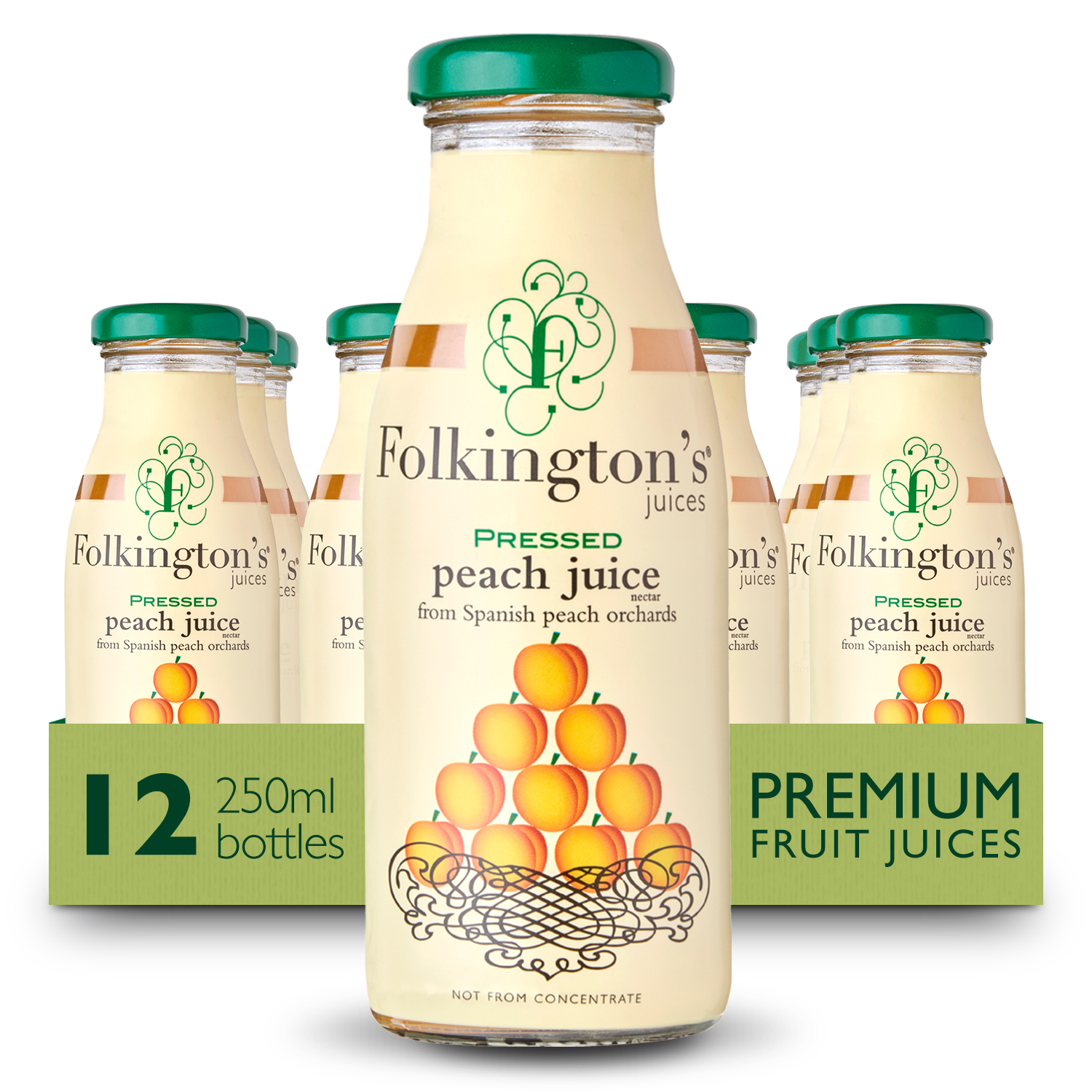 FOLKINGTONS PEACH JUICE 12 X 250ML